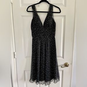 Black Dress with tan accents.